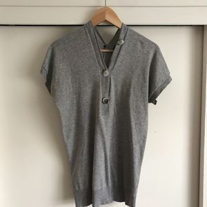 et vous Gray Short Sleeve Sweater